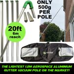 THE LIGHTEST  1.2m Aerospace Aluminium Gutter Vacuum Pole Kit with BAG THERE IS