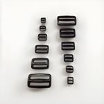 Black Delrin Plastic Triglide Slide Buckles – 10mm, 15mm, 20mm, 25mm, 38mm, 50mm