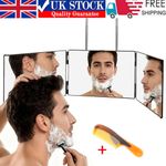 3 Way Mirror 360° Mirror Self Hair Cut Back View Adjustable Tri Fold with LED UK