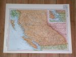 1951 ORIGINAL VINTAGE MAP OF BRITISH COLUMBIA / VANCOUVER ISLAND / CANADA