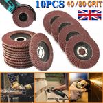 10PCS Flap Grinding Sanding Wheel Discs 115mm 4.5" 40 80 Grit for Angle Grinder
