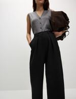 Marks & Spencer Womens Barrel Tailored Trousers in Dark Navy - M&S