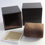 Michael Kors Empty Watch Box Original Brown Cushion And Booklet Genuine VGC