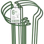 6 Pack Plant Support Stakes Metal Plant Supports Ring Cage Sturdy Half Round