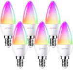 ANWIO E14 WiFi RGB+CCT Dimmable LED Candle Smart Bulbs 6 Pack 5W
