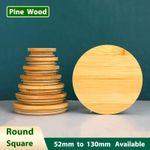 Pine Wooden Cap Cover Silicone Ring Sealing Plug Glass Bottle Universal 52-130mm