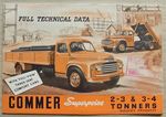 COMMER SUPERPOISE 2-3 & 3-4 TONNERS Full Technical Data Leaflet Aug 1956 #657