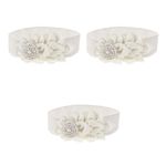 White Elastic Waist Belt for Women Decorative Dress Accessory Comfortable Design