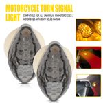 2x Motorcycle Flush Mount Turn Signal Indicator Blinker Red Amber LED Light DRL