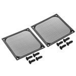 2pcs 120mm Fan Filter Grills with Screws Aluminum Frame Stainless Steel Mesh