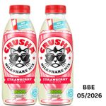 BBE 05/2026 Crusha Strawberry No Added Sugar Milkshake Mix 2 x 1L Bottles