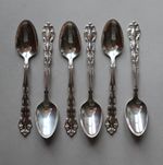 6 Community Plate 'Mansion House' Silver Plated Cutlery Teaspoons - Excellent