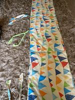 Harlequin Snakes & Ladders Multicolour Cot Quilt Nursery Unisex handmade