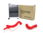FLETCHER RADIATOR CLASSIC MINI COOPER S 1275cc 1300cc TOP BOTTOM HOSES RED Y3273