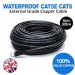 CAT6 External Cable 100% Pure Solid Copper CCTV Wire 10M 20M 50M 100M 305M Lot