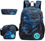 SellerFun Teenage Boy Girl Unisex Multifunctional School Bag Backpack with Flor