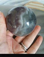 Large 64mm Rainbow Fluorite Crystal Sphere Purple Green Fluorite Ball Natural