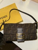 Fendi Shoulder Bag Black/Brown Vintage