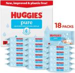 Huggies Pure Plastic Free Baby Wipes - Pack of 18 864 Wipes 99% Water Wet Wipes