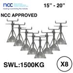 Static Caravan Axle Stands Large 8 Pack Extra Wide Mobile Home Support 15" - 20"
