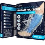 JFA Medical Box of 3 Reusable Waterproof Shower Leg Cast Cover Protectors, Half 