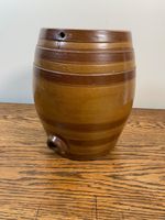 ANTIQUE 19TH C ENGLISH STONEWARE SPIRIT BARREL APOTHECARY DISPENSER SALT GLAZE