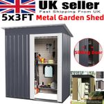 5 X 3FT Metal Garden Shed Outdoor Storage Cabinet House Box Pent Roof Lockable