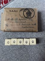 Poker Dice Butterscotch Bakelite Bones Original Box K & C Ltd Card Die Game