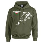 British Carpers Carp Fishing Hoodie Olive Green Angling Fishing Pullover Jumper