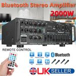 2000W Bluetooth HiFi Power Amplifier USB SD 2CH Stereo Karaoke Theater Car Home