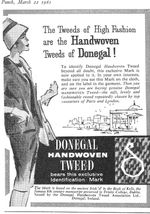 1961 Advert for DONEGAL Handwoven Tweed Clothing Fabric #2 Small Print Ad 488/42