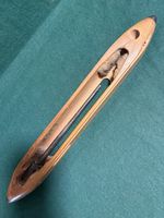 Vintage Boat Shuttle For Weaving Loom - Beech Wood 15.5" With Brass Tips