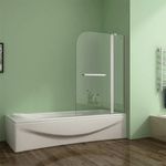 1000X1400mm 180?Pivot Bath Shower Screen Safety Glass Over Double Door Panel AB