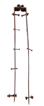 A Pair of Vintage Blacksmith Hand Forged Iron Strap Hinges: 3 Feet Longk
