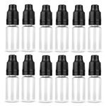 10ML Plastic Dropper Bottle Squeezable Clear PET Bottles Black Safety Cap 500PCS
