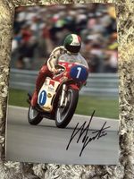 GIACOMO AGOSTINI HAND SIGNED 12X8” PHOTO  MV AUGUSTA SUZUKI YAMAHA 15 X CHAMPION