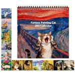2027 World Famous Paintings Calendar Screaming Cat Animal Calendar Cat Calendar