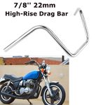 7/8'' 22mm Motorcycle Handlebar High-Rise Drag Bar for Cruiser Chopper Bobber