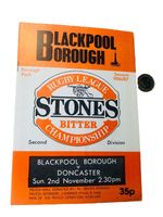 Rugby Programme Blackpool Borough Vs Doncaster November 1986 Vintage ra