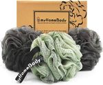 Body Large 70G Loofah Sponge, Bath 3 Count (Pack of 1), Charcoal & Sage