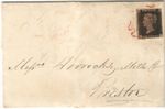 PENNY BLACK (DI)   4M on cover sent Manchester to Preston  on DEC 3rd 1840