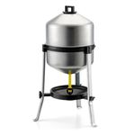 POULTRY TRAP DRINKER 30L Gravity Galvanised Chicken Hens 30 Birds Tripod Stand