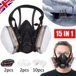 6200 Spray Painting Mask 15 in 1 Set Half Face Chemical Gas Vapor Respirator UK