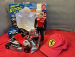 Taiyo Edge RC Michael Schumacher 1/6 Figure Go Kart Formula 1 Ferrari Cap Boxed