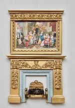 Dolls house Fire Place Coal Fire & Picture Frame Set 1 / 12th Scale