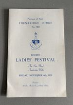 Edenbridge Lodge Ladies Festival 1959 Card Spa Hotel Tunbridge Wells