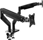 Invision 24"-35" PC Screens Dual Monitor Arm Desk Mount Bracket Stand with Clamp