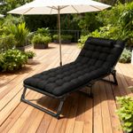 Single Portable Camping Bed Adults Folding Cots Sun Lounger Black Beds + Mat