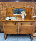 Antique Oak sideboard - Dresser Mirrored back - with Delivery