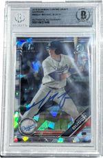 MICHAEL BUSCH SIGNED 2019 BOWMAN CHROME DRAFT SAPHIRE #BDC57 BECKETT BAS